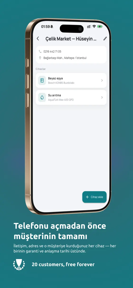 Duevo — telefonu açmadan önce müşterinin tamamı önünde