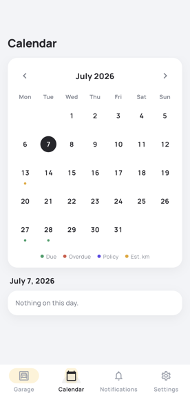 Odovo — calendar