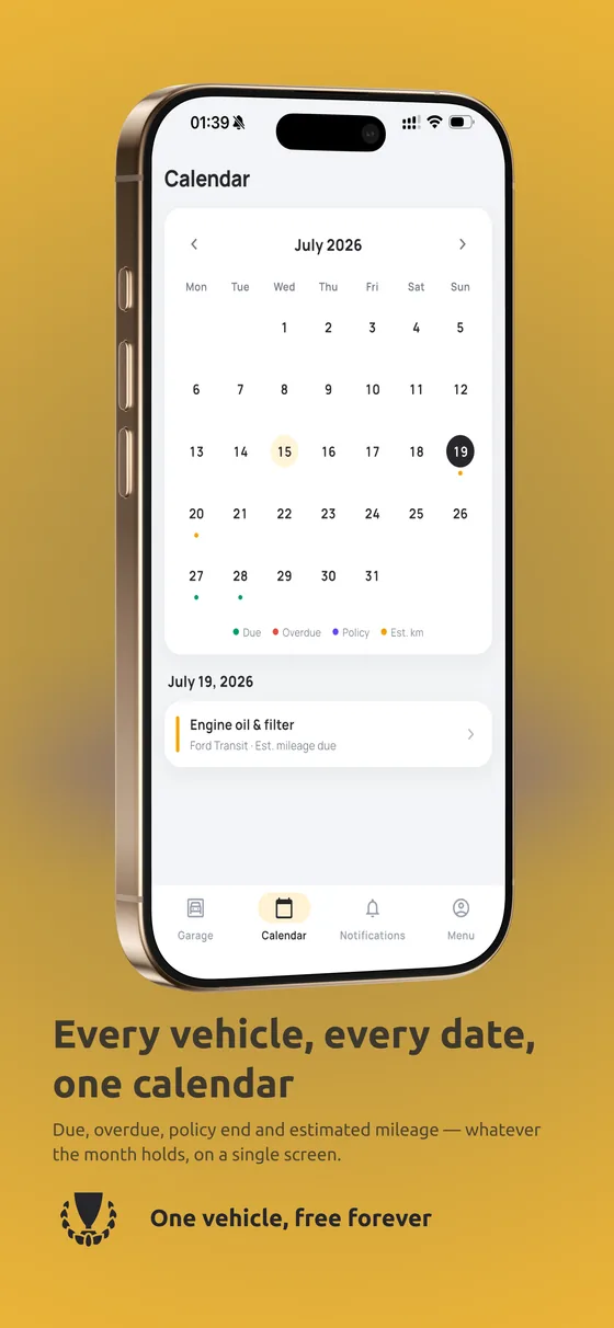 Odovo — every vehicle and every due date on a single calendar